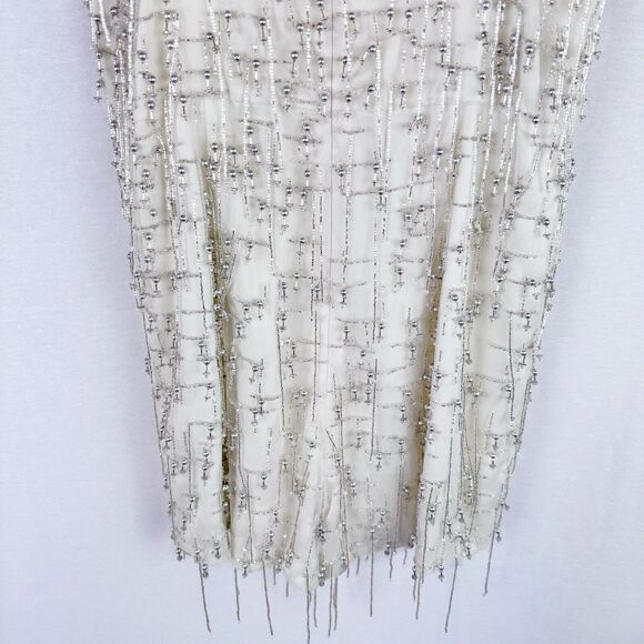 ALEXIS Briar White Ivory Beaded Fringe Romper – Bridal Bachelorette Size M - Picture 9 of 11